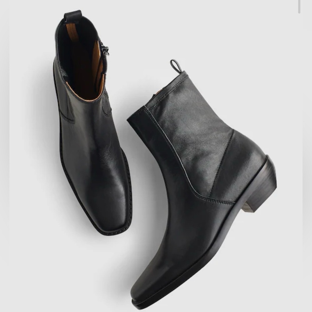Madewell Idris Black Leather Boots